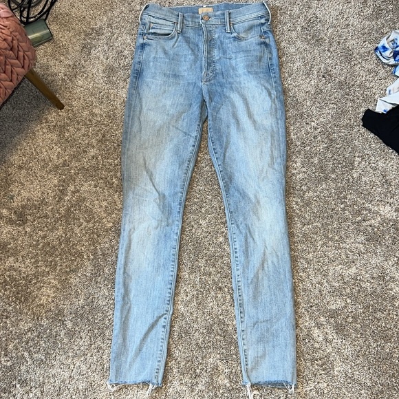 Mother The High Waisted Stunner Ankle Fray Jeans Tinge Size 26 - Picture 3 of 12